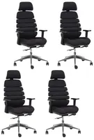 MERCURY 4PACK kancelářská židle SPINE černá s opěrkou hlavy (4 ks)