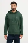 Bavlněná mikina Calvin Klein Jeans pánská, zelená barva, s kapucí, hladká, LV04RC297G