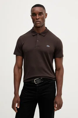 Polo tričko Lacoste pánské, hnědá barva, DH5522