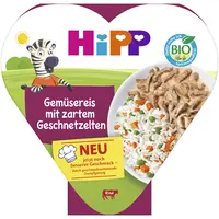 HIPP BIO Rýže se zeleninou a hráškem a jemně nakrájeným hovězím masem 250 g