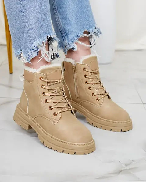 Resti Beige women's insulated trapper boots Radoras