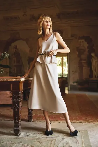 Marisse Women's Skirt L-Sc-4607 L.Beige