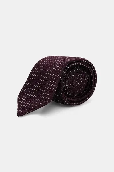 Kravata s hedvábím Calvin Klein vínová barva, CK2111E004