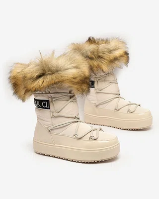 Resti Lace-up boots a'la snow boots with fur Heccti