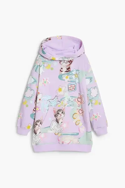 Dívčí šaty Desigual fialová barva, mini, oversize, 25WGVK08