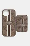 Obal na telefon Guess iPhone 15 hnědá barva, GUBPHCP15SP4RPSW