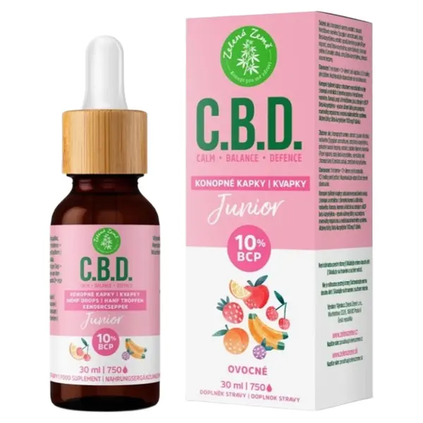 ZELENÁ ZEMĚ C.B.D. Konopné kapky s BCP Junior 30 ml