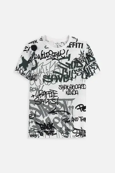 Dětské bavlněné tričko Coccodrillo bílá barva, EVERYDAY BOY A