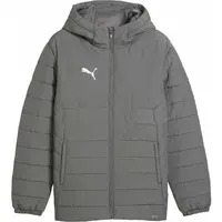 Puma TEAMADDITIONS HOODED PADDED JACKET Pánska bunda, sivá, veľkosť