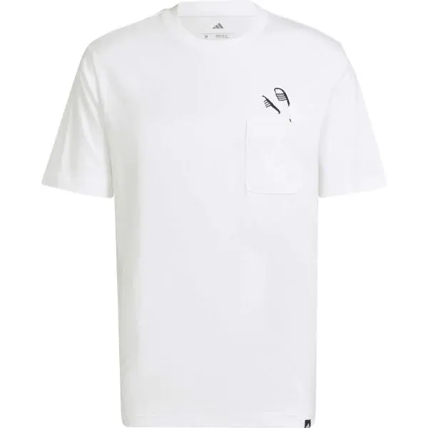 adidas LOUNGE SLIDES GRAPHIC Pánské triko, bílá, velikost
