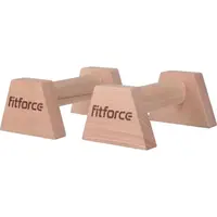 Fitforce WOODEN PUSHUP BAR Dřevěné gymnastické stálky, béžová, velikost