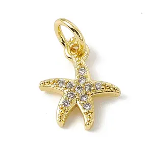 Brass Micro Pave Cubic Zirconia Charms