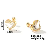 Exquisite Brass Cartilage Earrings with Zirconia