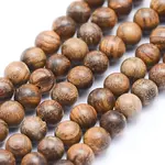 Natural African Padauk Wood Beads Strands