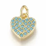 Brass Micro Pave Cubic Zirconia Charms