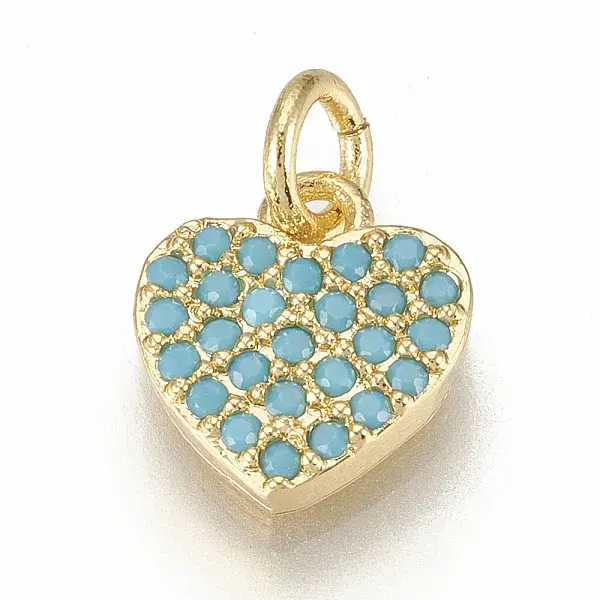 Brass Micro Pave Cubic Zirconia Charms