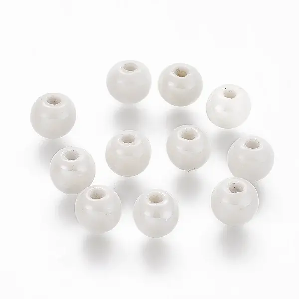 Pearlized Handmade Porcelain Round Beads