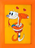 Obr 042 obrázek hadi oranžový - l - 340x505mm