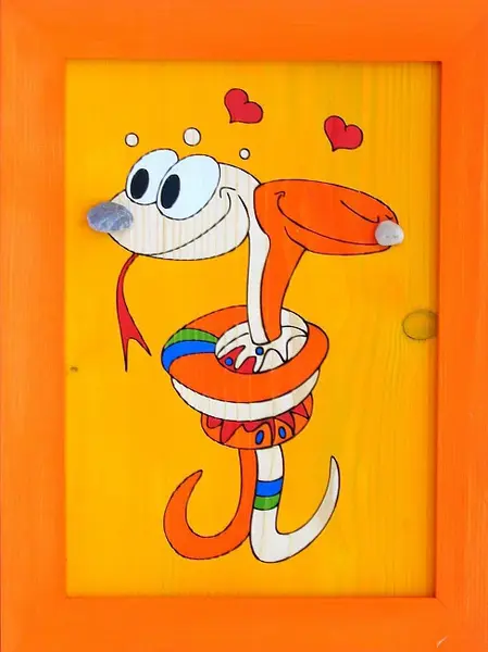 Obr 042 obrázek hadi oranžový - l - 340x505mm