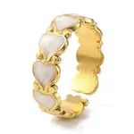 304 Stainless Steel Enamel Open Cuff Rings for Women