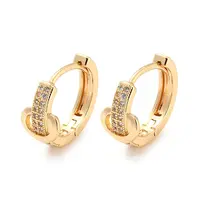 Rack Plating Brass with Cubic Zirconia Hoop Earrings for Women