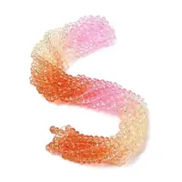 Transparent Painted Glass Beads Strands