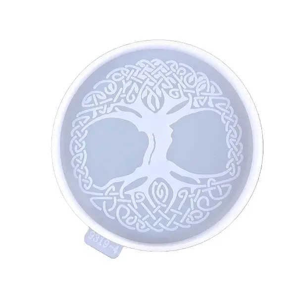 Flat Round with Tree of Life DIY Silicone Cup Mat Molds