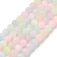 Macaron Color Natural Selenite Beads Strands