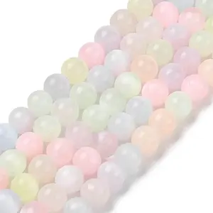 Macaron Color Natural Selenite Beads Strands