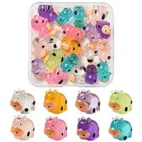 20Pcs Translucent Resin Cute Cow Ornament