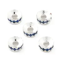 Brass Micro Pave Cubic Zirconia Spacer Beads