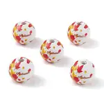 Autumn Printed Natural Wood European Beads