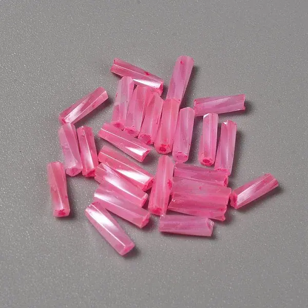 Opaque Colours Glass Twist Bugle Beads