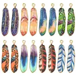 16Pcs 8 Styles Alloy Enamel Pendants