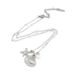 304 Stainless Steel with Shell Pearl Pendant Necklaces