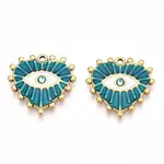 Ion Plating(IP) 304 Stainless Steel Enamel Rhinestone Pendants