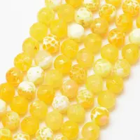 Natural Fire Crackle Agate Bead Strands