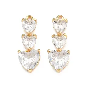 Brass Micro Pave Cubic Zirconia Pendants