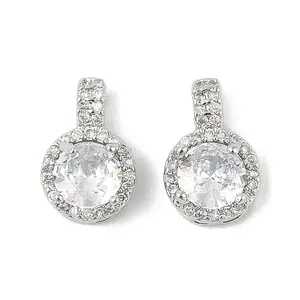 Brass Micro Pave Cubic Zirconia Pendants