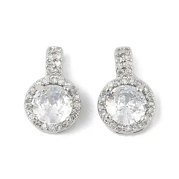 Brass Micro Pave Cubic Zirconia Pendants