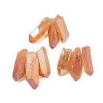 Electroplated Natural Quartz Crystal Graduated Beads Strands
