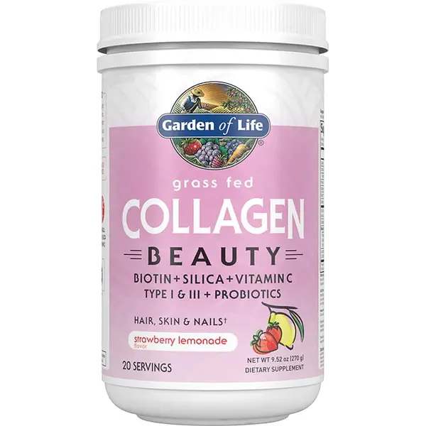 Garden of Life Collagen Beauty kolagen pro krásné vlasy, pleť a nehty příchuť Strawberry & Lemon 270 g