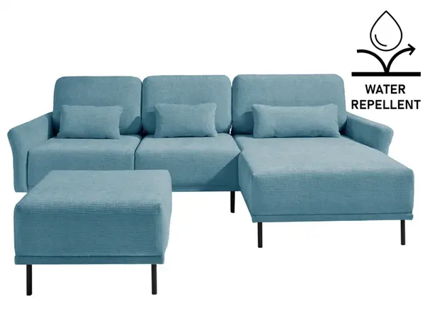 Rohová polohovací sedací souprava s taburetem adapto - pravá - výběr