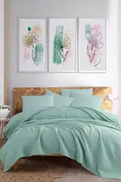 Přehoz 200x230 pique - tyrkysová