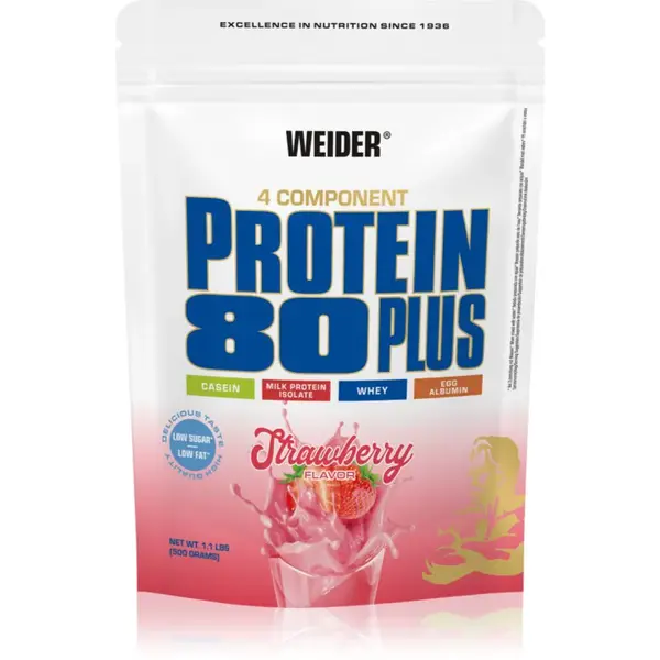 Weider Protein 80 Plus srvátkový proteín s aminokyselinami príchuť Strawberry 500 g