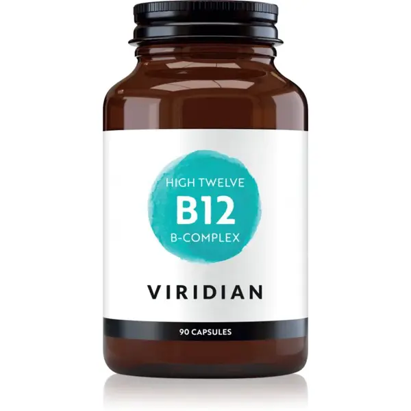 Viridian Nutrition High Twelve B12 B-Complex kapsle pro normální činnost nervové soustavy a krásnou pleť 90 cps