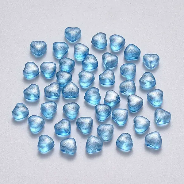 Transparent Spray Painted Glass Beads