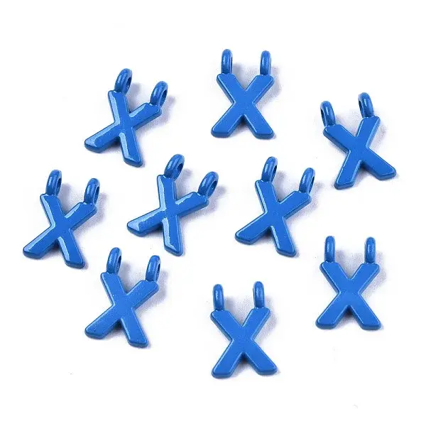 Spray Painted Alloy  2-Loop Link Pendants