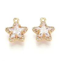 Brass Micro Pave Cubic Zirconia Charms