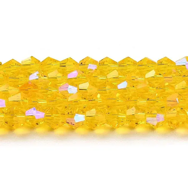 Transparent Electroplate Glass Beads Strands
